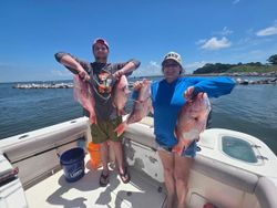 Red snapper fishing catch displayed on boat in Gulf Shores AL
