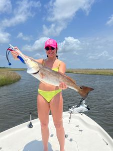 Hailey with a Louisiana Bull red