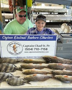 Redfish, Sheepshead, and Sheepshead caught in LA
