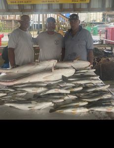 3 people fishing in Hopedale