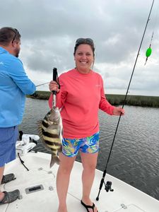 Sheepshead fish caught during fishing tour in Hopedale