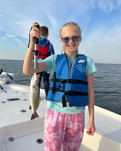 A single spotted weakfish caught during a fishing tour in LA