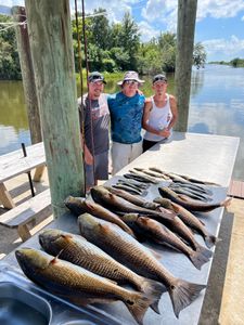 Three redfish caught during a fishing tour in Hopedale