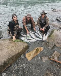 Three people fishing at Kenai
