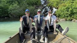 8 bluefish, coho salmon, and chinook salmon caught during fishing trip in AK