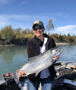 A lone angler fishing in Alaska