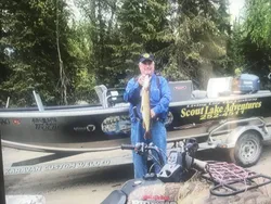 Fishing in Alaska with a big 41-inch fish