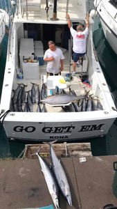 Two huge Greater Amberjack and Wahoo Fish caught while fishing in Kailua-Kona