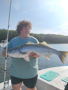 Striped bass caught while fishing in ME