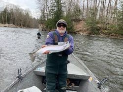 Lone angler fishing in New York