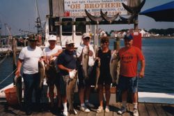 Five striped bass caught fishing in Montauk