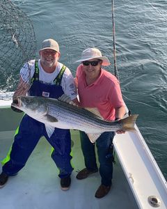 Striped bass caught by two anglers in Montauk