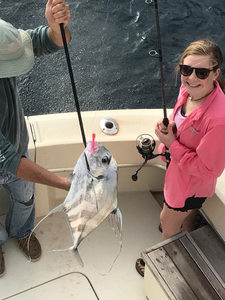 Photograph of an African Pompano fish caught in Palm Beach