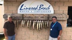 Two people enjoying a fishing trip in Linwood