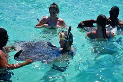 Two people enjoying fishing in the Cayman Islands