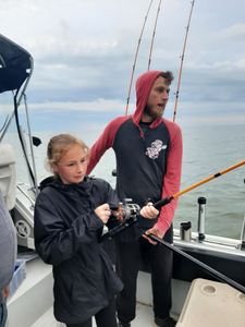 Two anglers fishing at Port Clinton