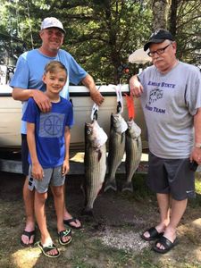 Catching Striped Bass with families and friends