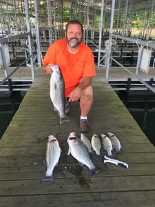 Striped bass fishing in Garfield