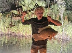 One blue tilapia fish caught while fishing in Umatilla