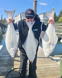3 Pacific Halibut, 21 inches, fishing in BC