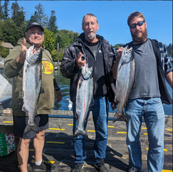 3 chinook salmon and coho salmon caught in BC