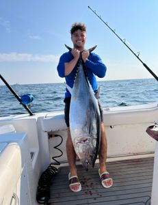 Three anglers enjoying a great fishing trip in NJ