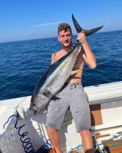 A big blackfin tuna caught while fishing in New Jersey