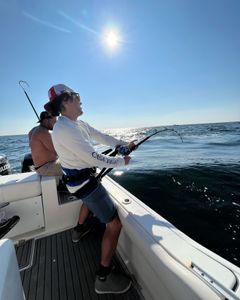 Two people fishing at Point Pleasant