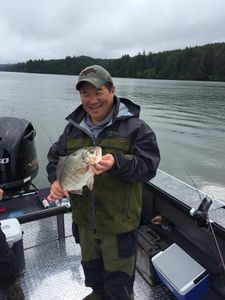 A person fishing in North Bend
