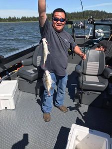 Two small fish caught in North Bend