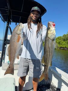 Two redfish caught while fishing in Riverview