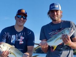 Two crevalle jack fishing in Florida