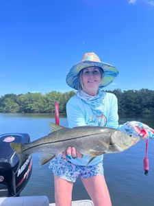 A fisherman with a snook caught in Riverview