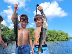 Two Snook fish caught by two people in FL