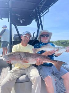 Two redfish caught on a fishing trip in FL