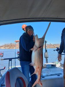 Angler catching a fish in Missouri