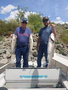 Striped bass caught in Corning, great fishing