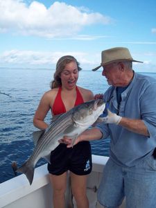 Striped bass caught while fishing in MA