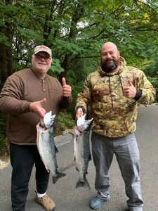 Two people fishing in Corvallis