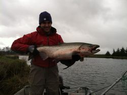 Coho salmon caught by fisherman in Corvallis