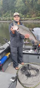 Hooked beauty—wild Chinook Salmon success!