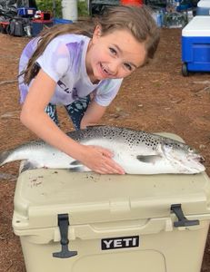 One angler fishing in the waters of Saranac Lake