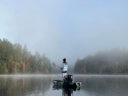 Angler fishing in Saranac Lake