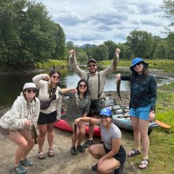 People fishing in Saranac Lake
