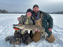 Trophy northern pike from the Adirondack mountains ice fishing adventure!