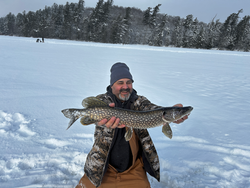 Massive Adirondack northern pike through the ice!