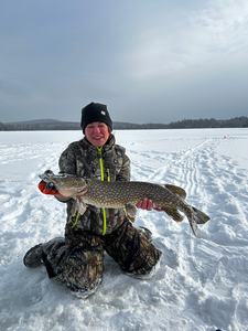 Beautiful Adirondack northern pike caught through the ice!