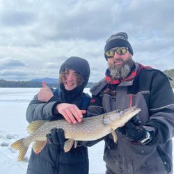 Photograph of a 33-inch Northern Pike caught while fishing in NY
