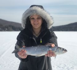 One person with a fishing rod in NY