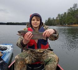 A photo of a 14-inch rainbow trout caught fishing in NY